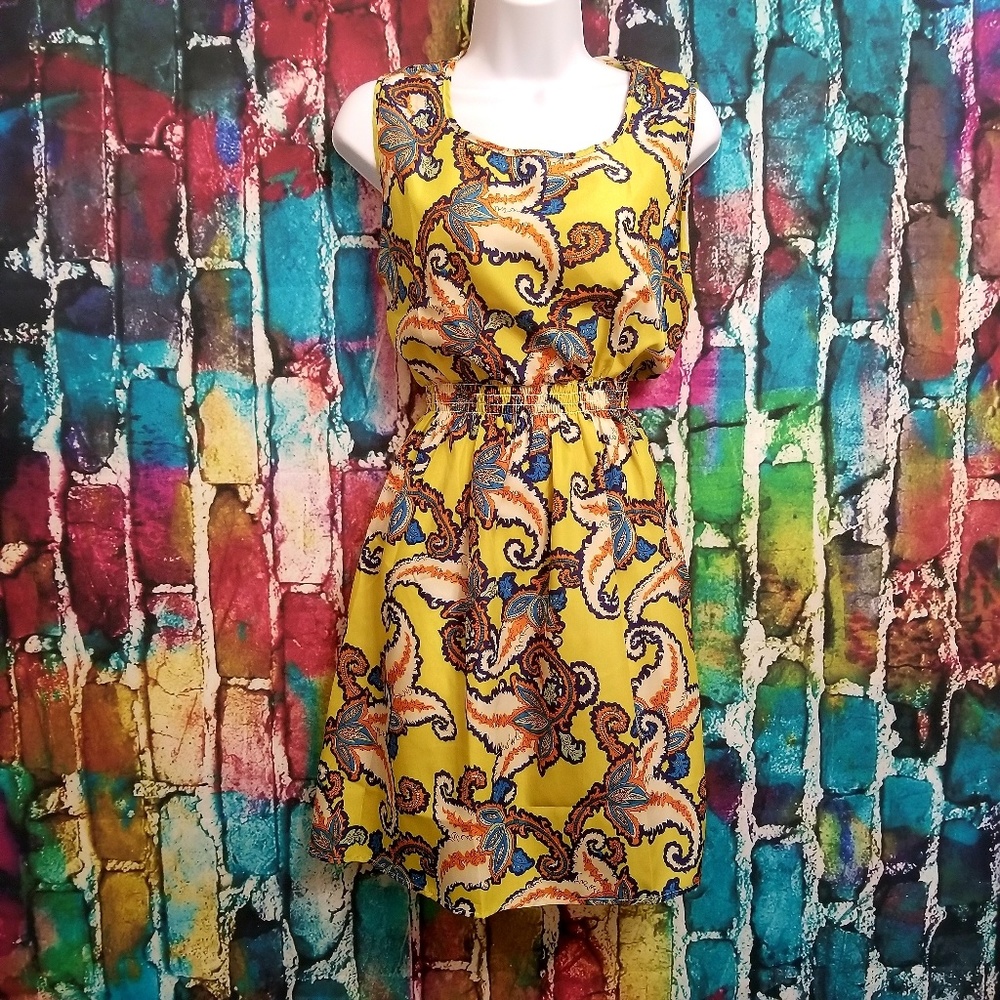 Yellow Floral Mini Dress